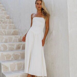 RESA Mackenzie Dress in White Linen XL